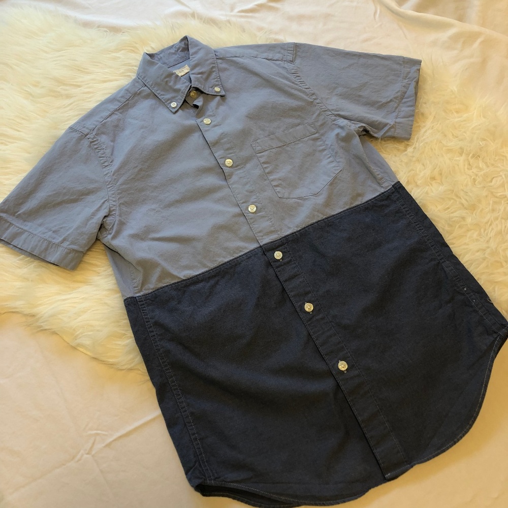 J. Crew Colorblock Sunwashed Short Sleeve Shirt